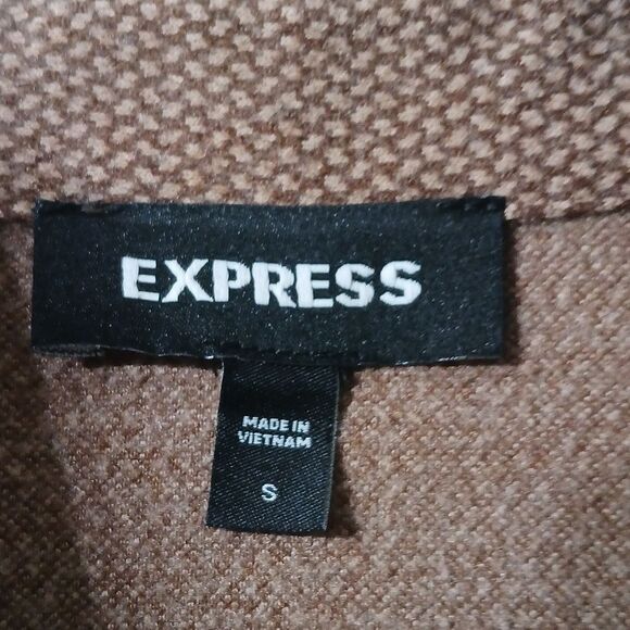 Express Men's Brown Tan button front lightweight casual jacket Sz S NWOT - Picture 4 of 7